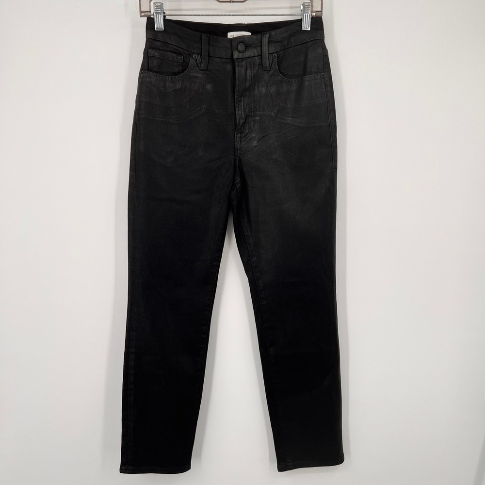 Good American Black Coated High Rise Skinny‎ Jeans GC046T Size 4/27